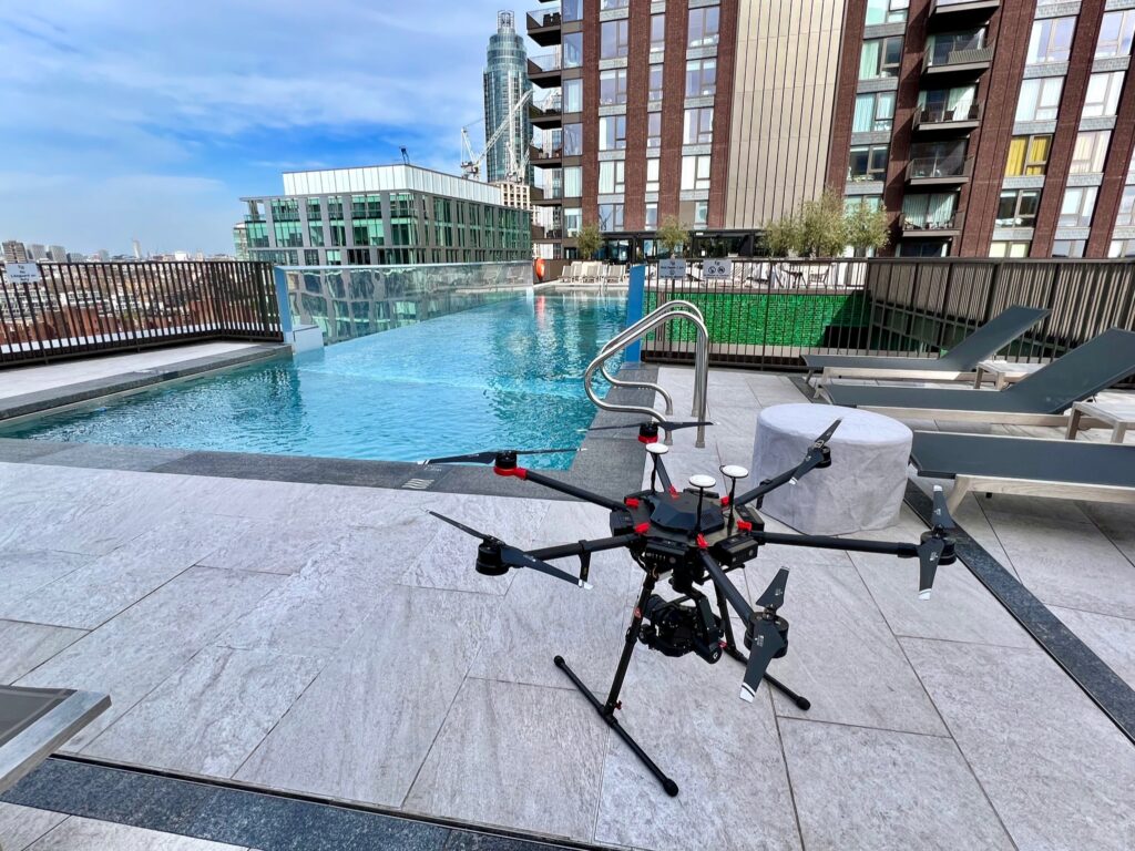Photodrones captures the new Embassy Gardens sky pool